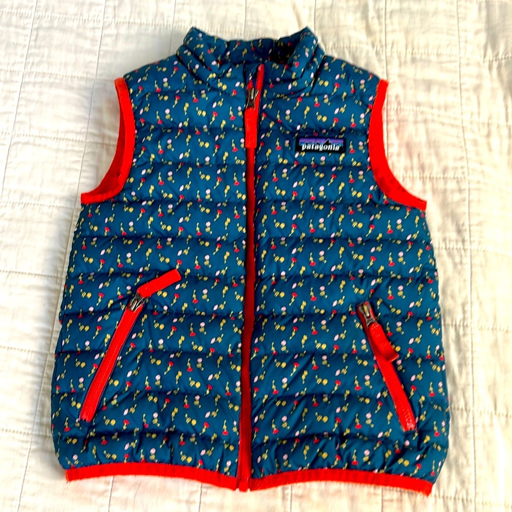 Patagonia Kids Vest - Blue with Red Accents